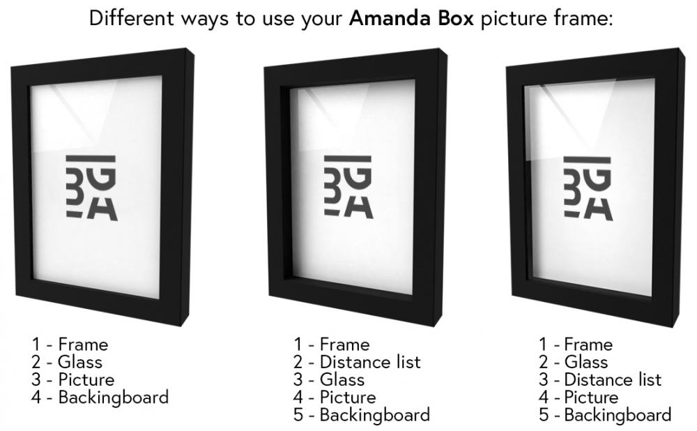 Ram Amanda Box Akrylglas Svart 90x90 cm