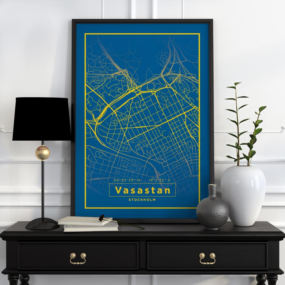 Karta - Vasastan - Bl Poster