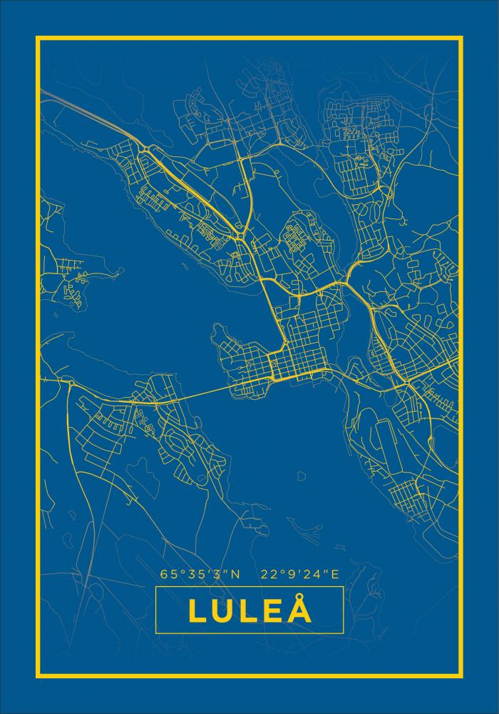 Map - Lule - Blue Poster