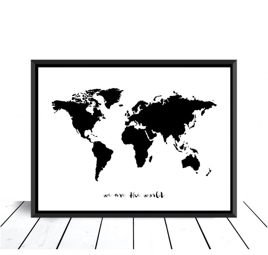 We are the world - Svart Poster