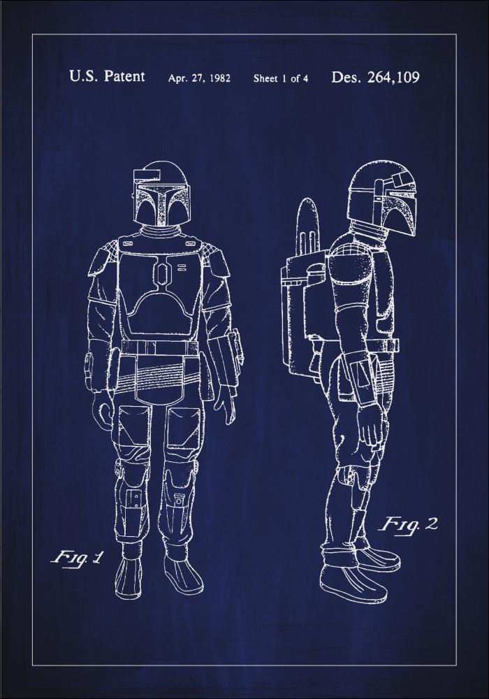Patentritning - Star Wars - Boba Fett - Bl Poster