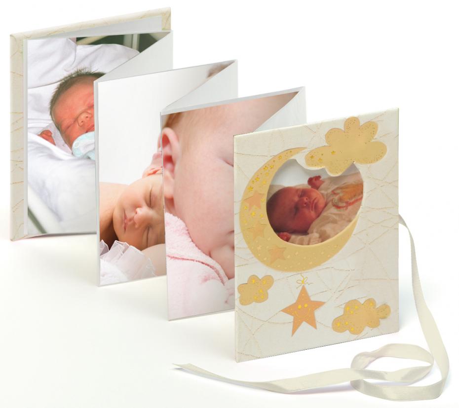 Baby Bambini Babyalbum Leporello Creme - 13 Bilder i 10x15 cm