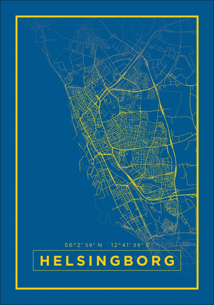 Karta - Helsingborg - Bl Poster