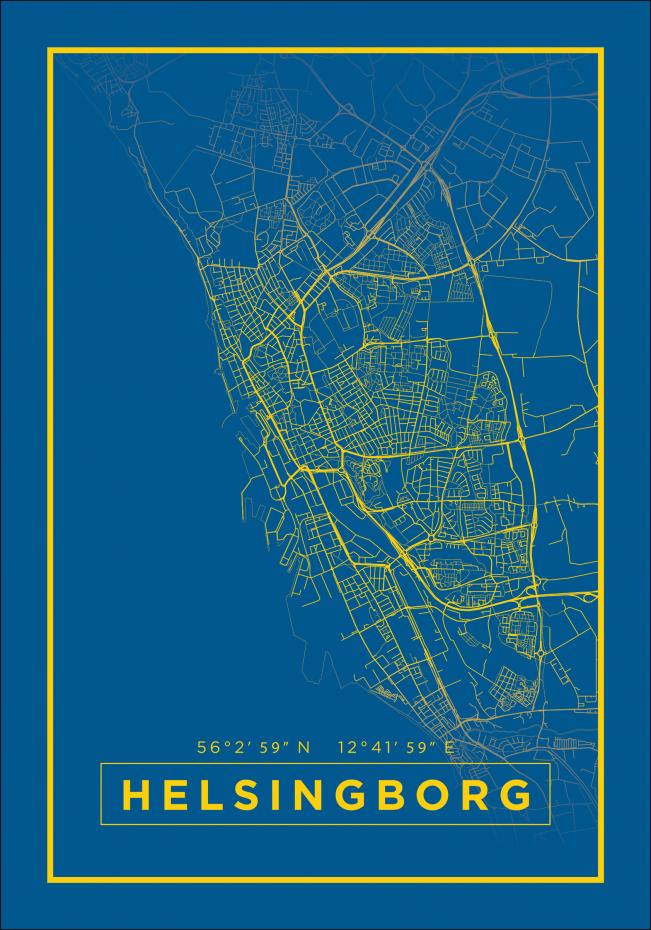 Karta - Helsingborg - Bl Poster