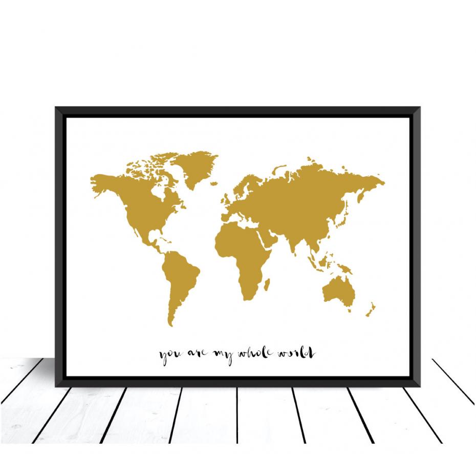 You are my whole world - Guld Poster