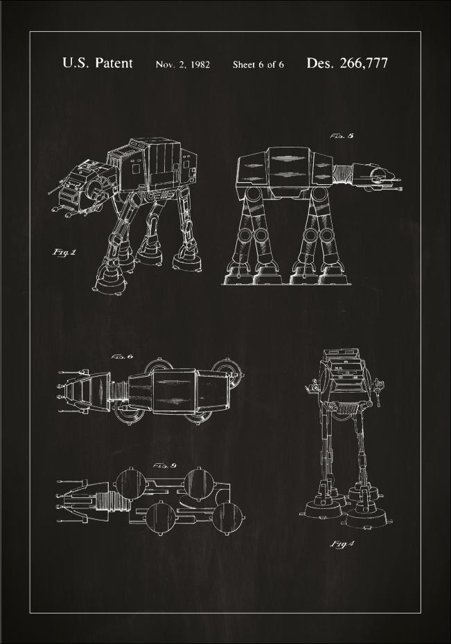 Patentritning - Star Wars - Walker - Svart Poster