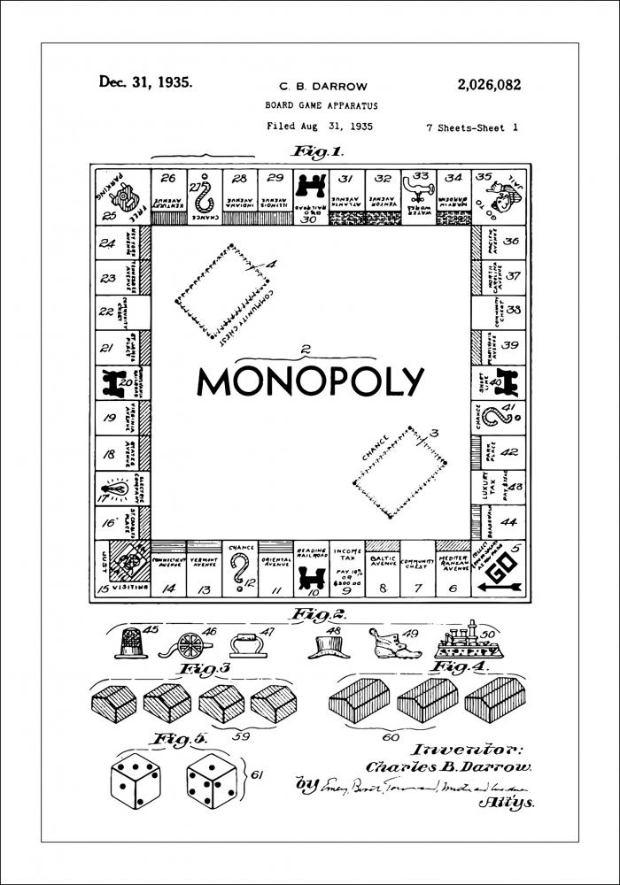 Patentritning - Monopol I Poster