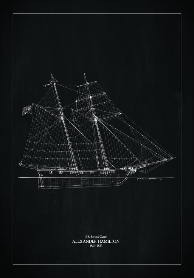 Griffeltavla - Fartyg - USRC Hamilton Poster