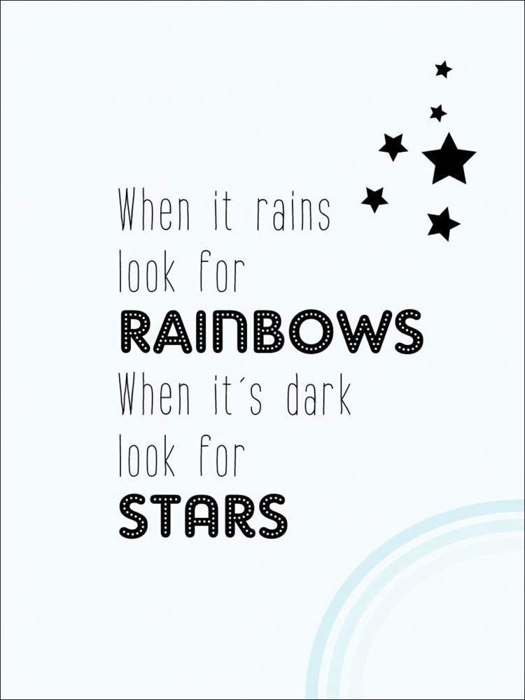 Rainbow and stars - Bl Poster