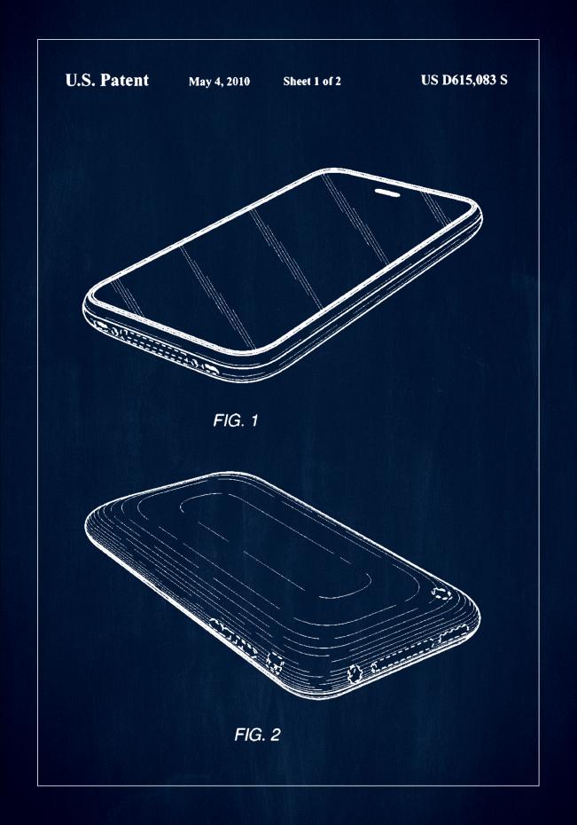 Patent Print - iPhone I - Blue Poster