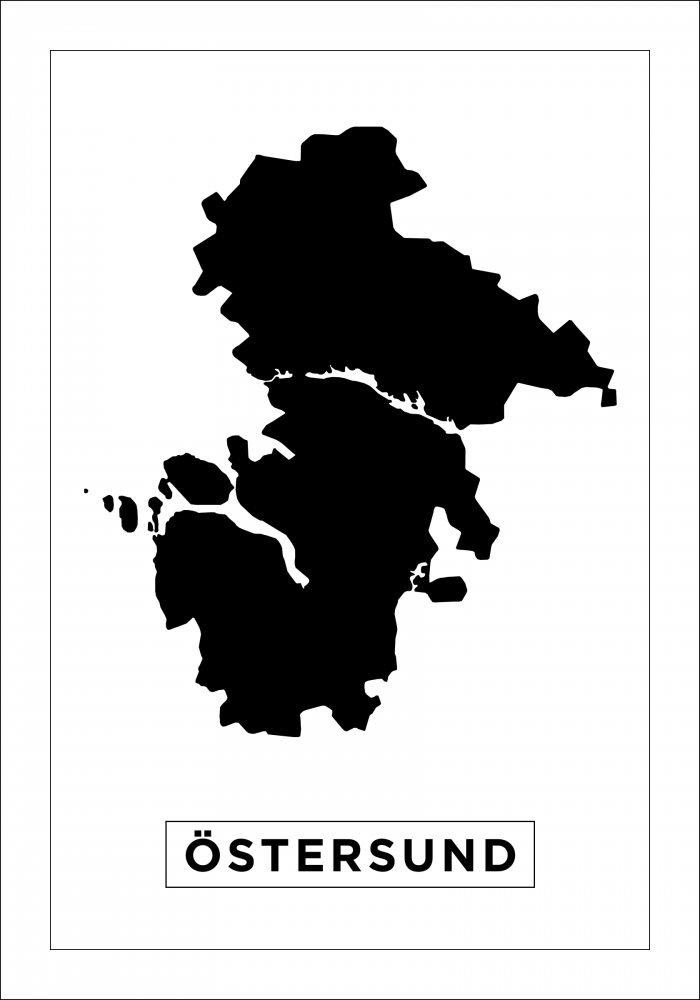 Karta - stersund - Vit Poster