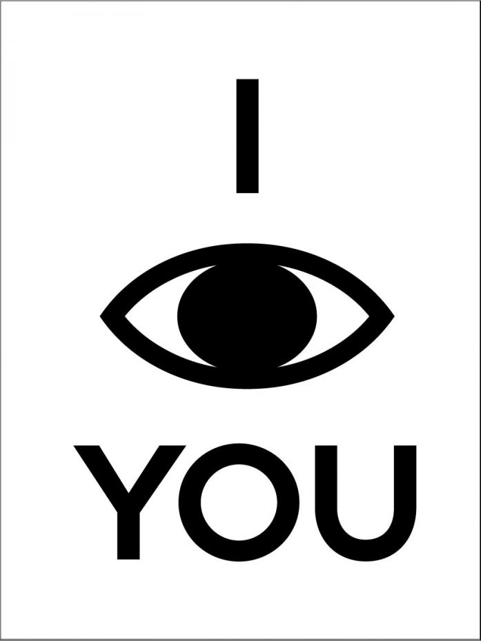 I see you - Vit med svart tryck Poster