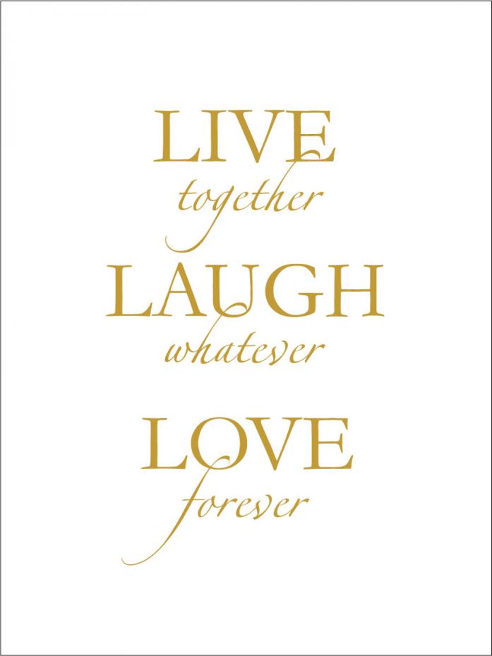 Live, laugh, love - Guldliknande Poster