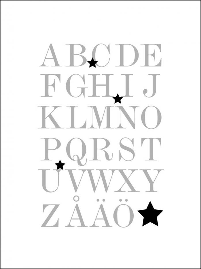 ABC - Gr/Svart Poster