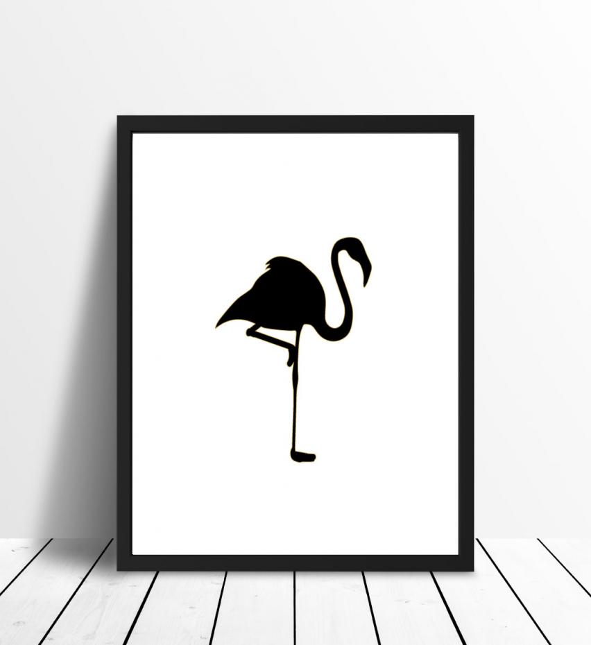 Flamingo - Svart Poster