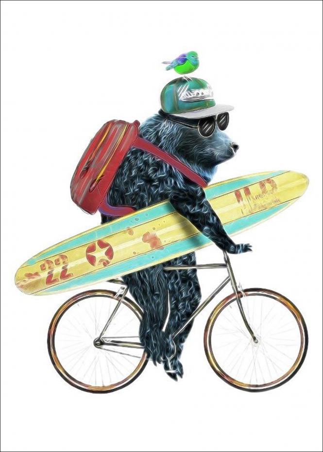 Surfin' Bear - 30x40 cm Poster