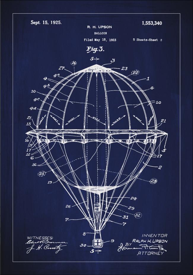 Patentritning - Luftballong - Bl Poster