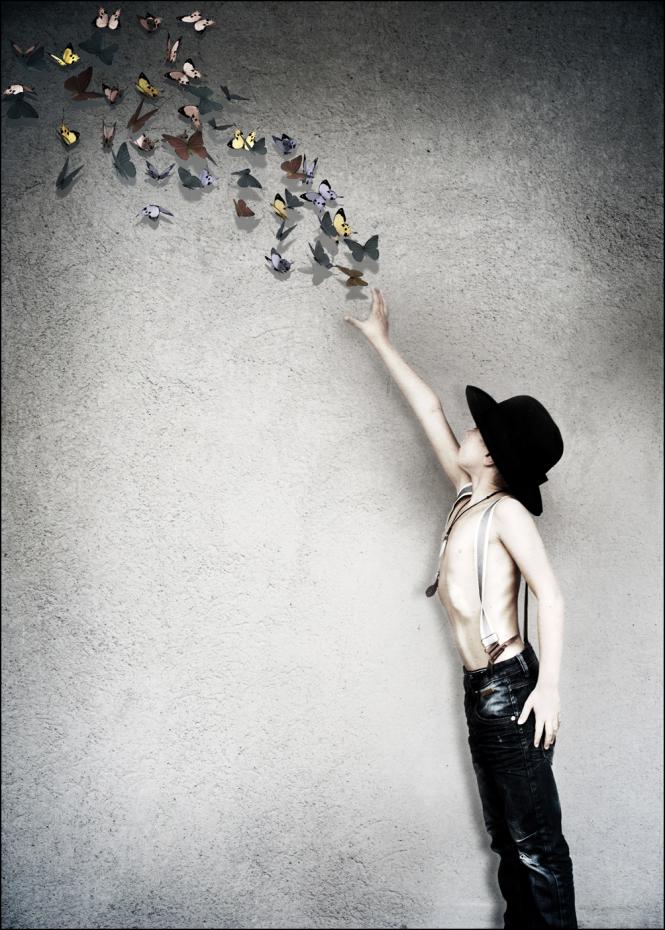 LO Art Design - Catching Butterflies Poster