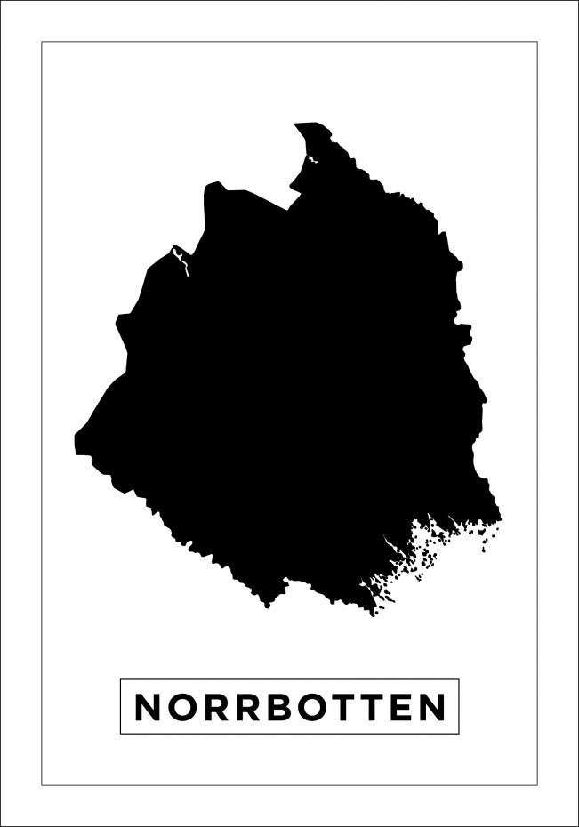 Karta - Norrbotten - Vit Poster