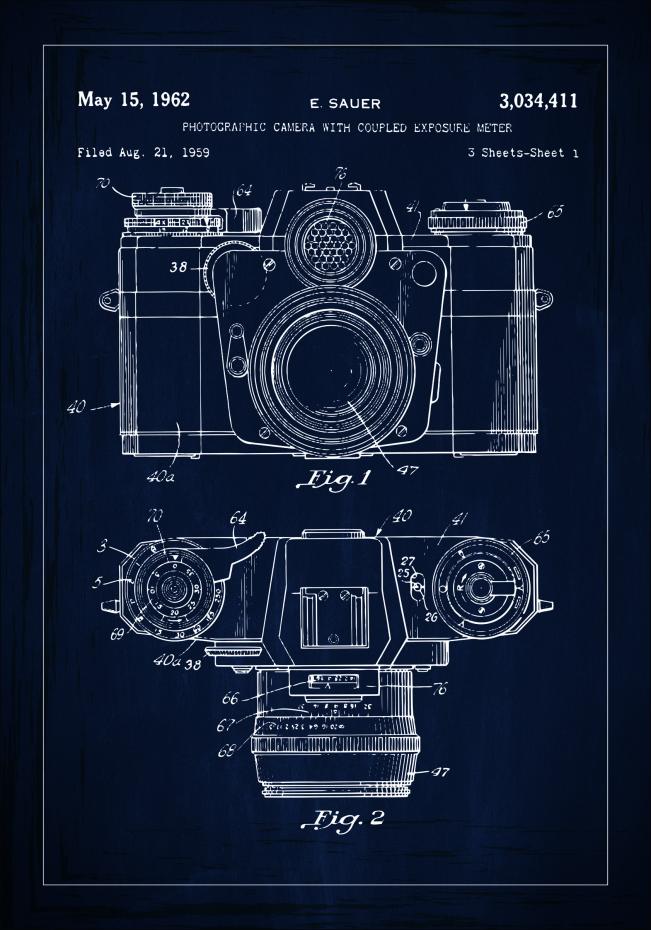 Patentritning - Kamera I - Bl Poster
