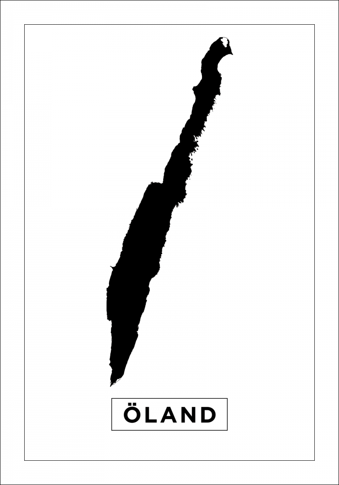 Karta - land - Vit Poster
