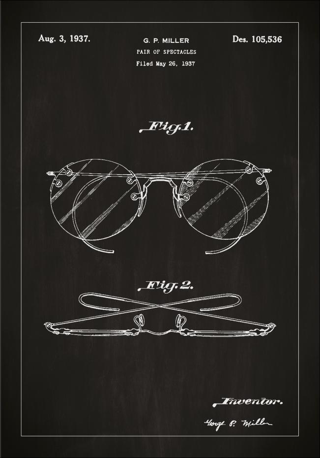 Patentritning - Glasgon A - Svart Poster