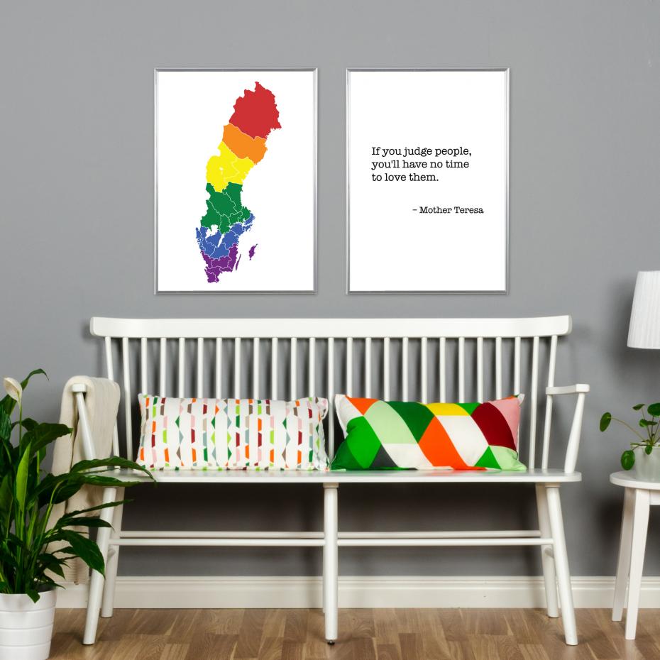 Sverigekarta Pride Poster