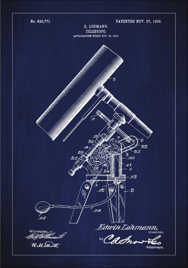 Patentritning - Teleskop - Bl Poster
