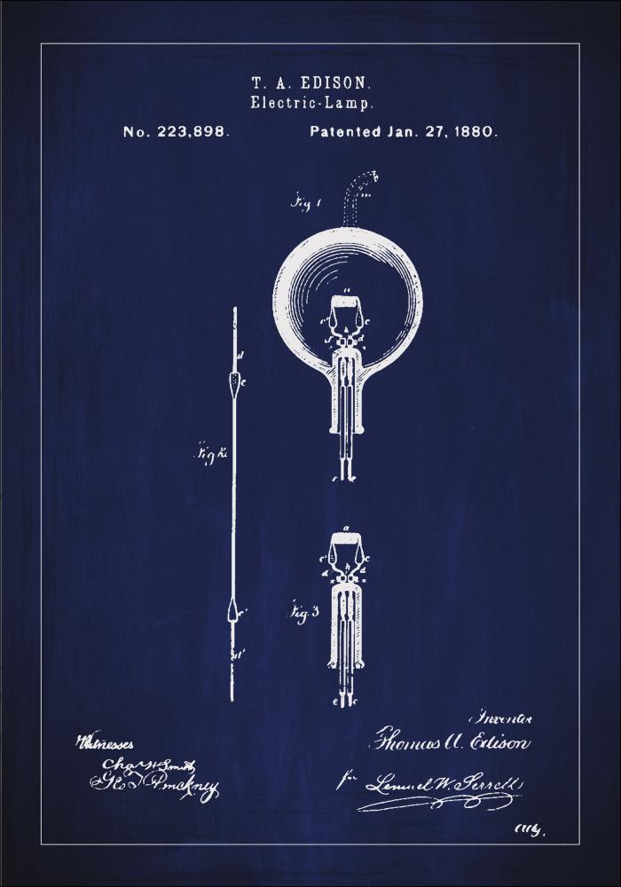 Patentritning - Gldlampa B - Bl Poster