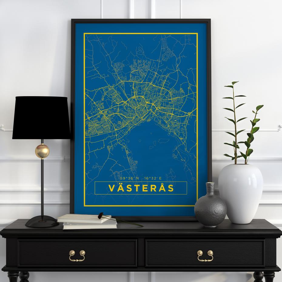 Karta - Vsters - Bl Poster