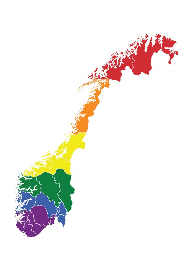 Karta - Norge - Pride Poster