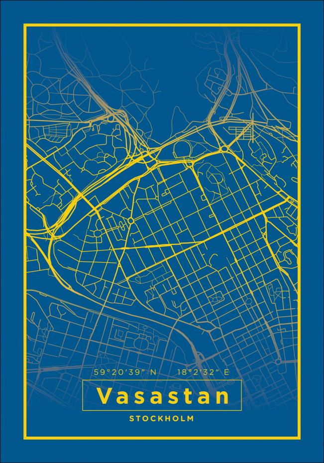 Karta - Vasastan - Bl Poster