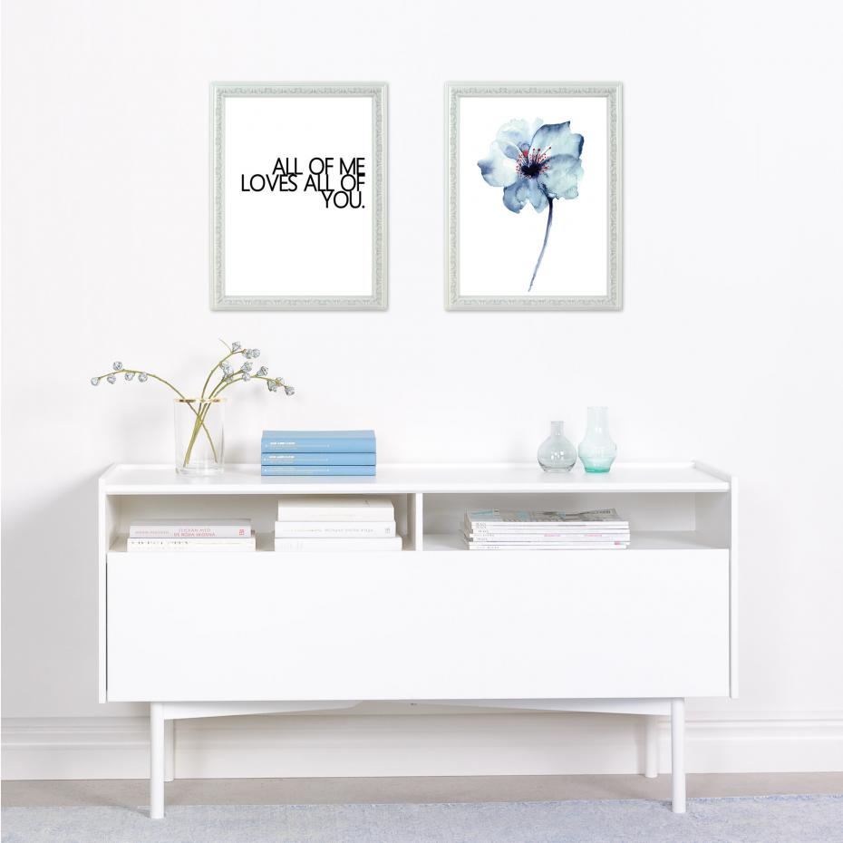 Aquarelle Flower - Blue - 30x40 cm Poster