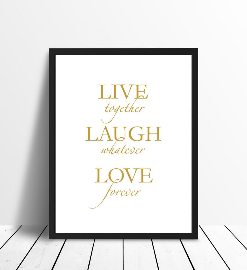 Live, laugh, love - Guldliknande Poster