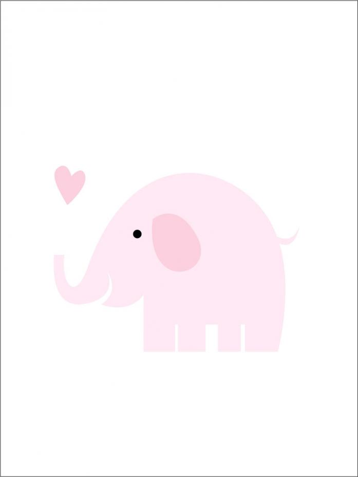 Elefant Solo - Rosenrosa Poster