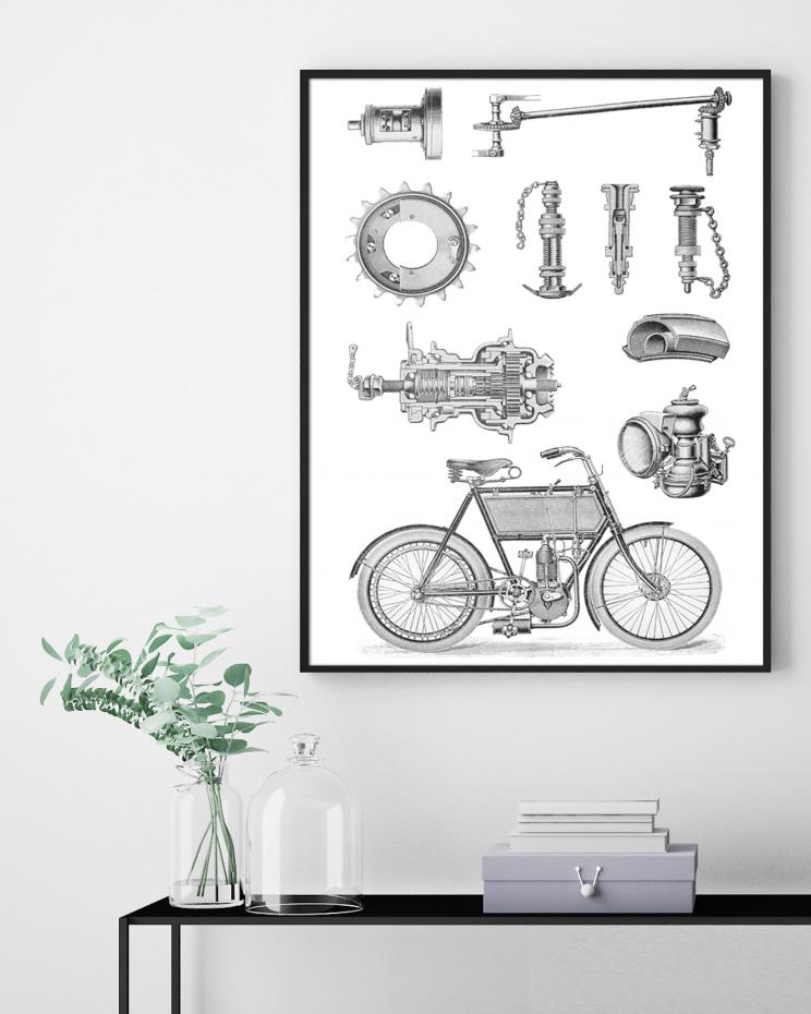 Motorcykel - 50x70 cm Poster