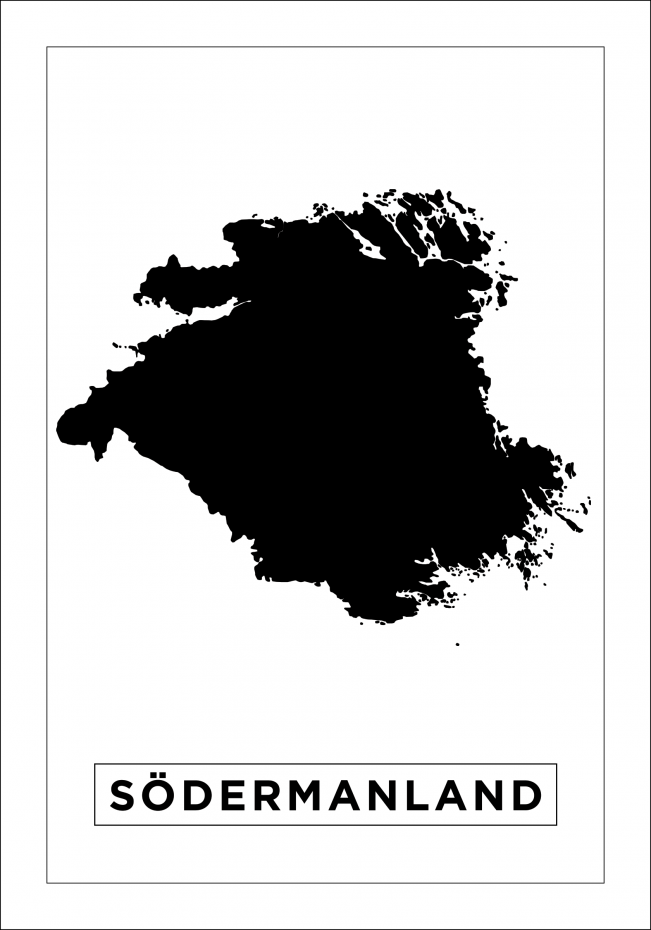 Karta - Sdermanland - Vit Poster