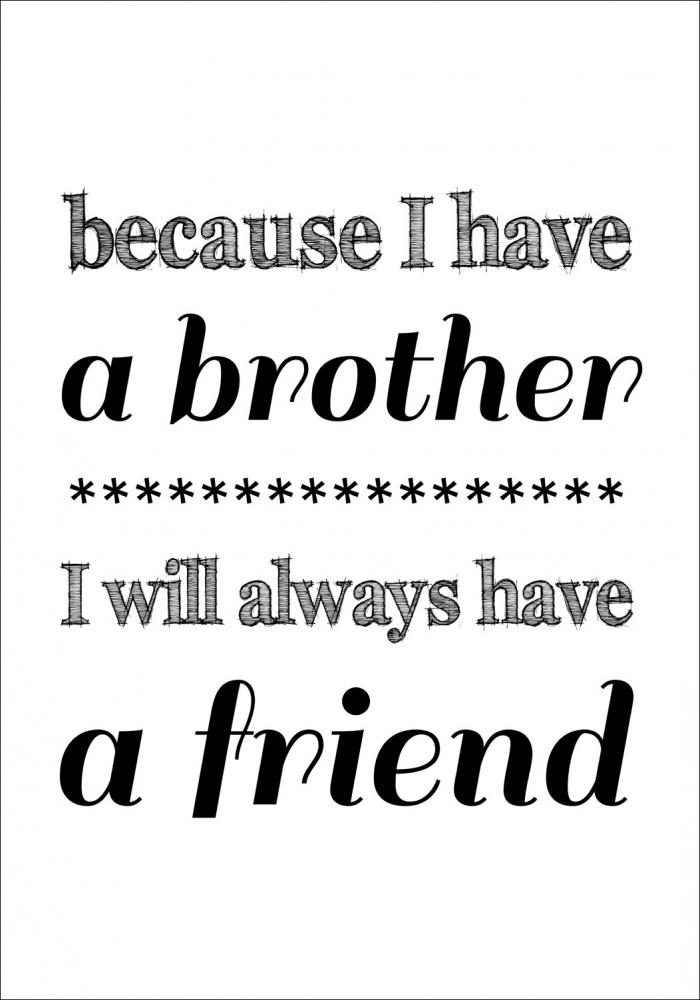 Because i have a brother - Svart Poster