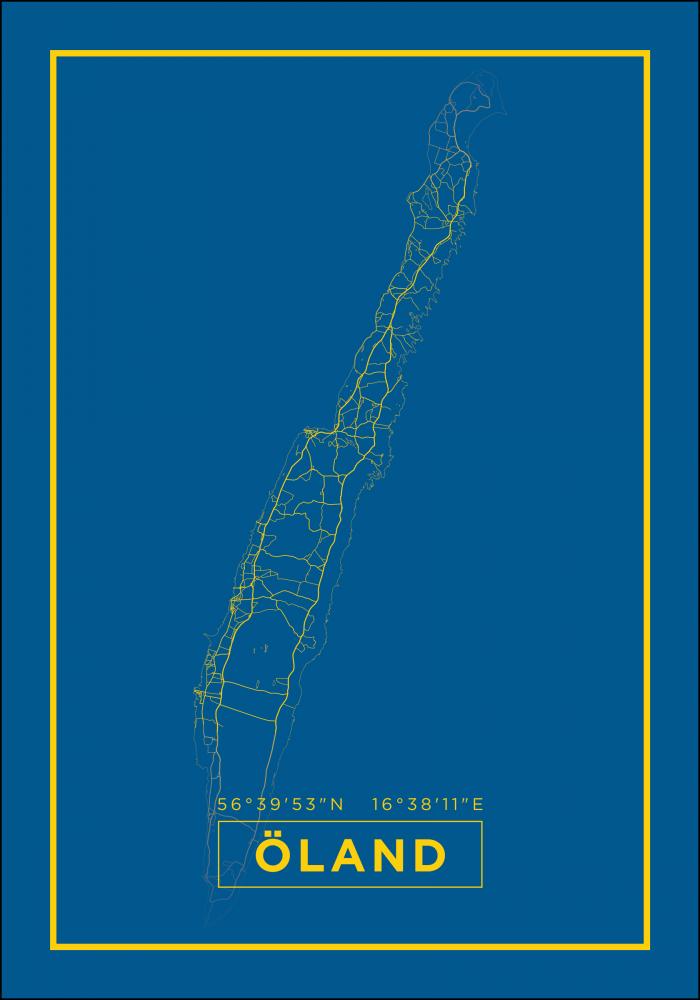 Map - land - Blue Poster
