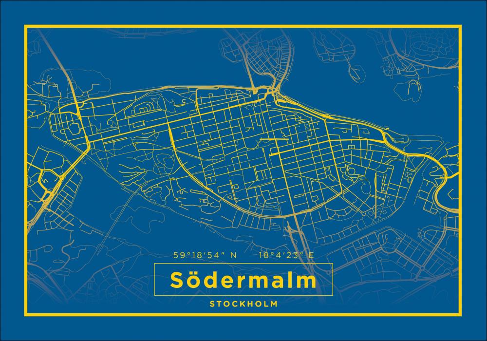 Karta - Sdermalm - Bl Poster