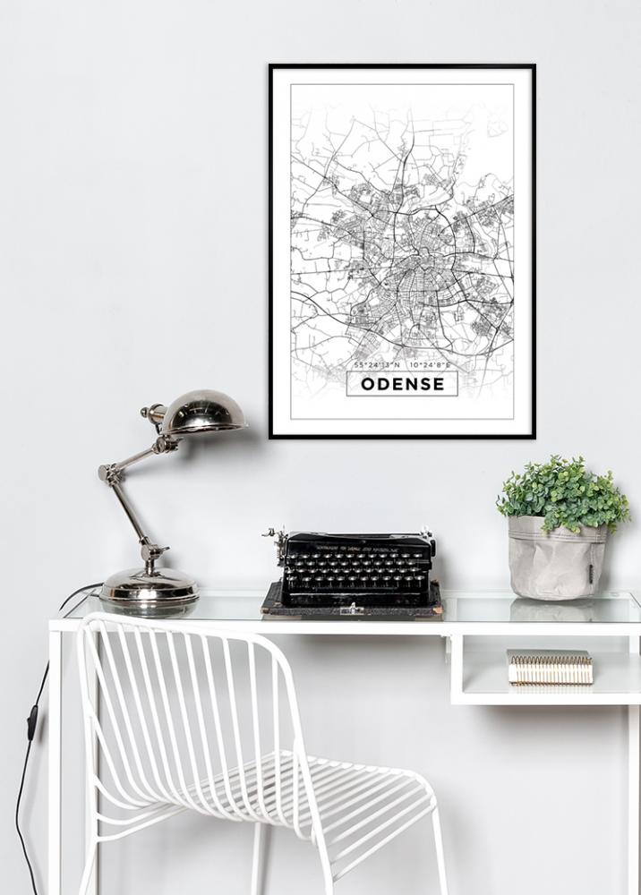 Map - Odense - White Poster