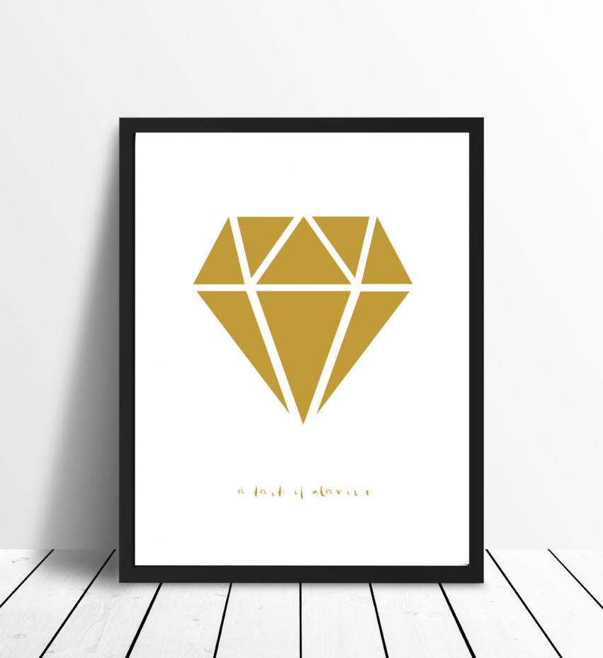 Diamant - Guld Poster