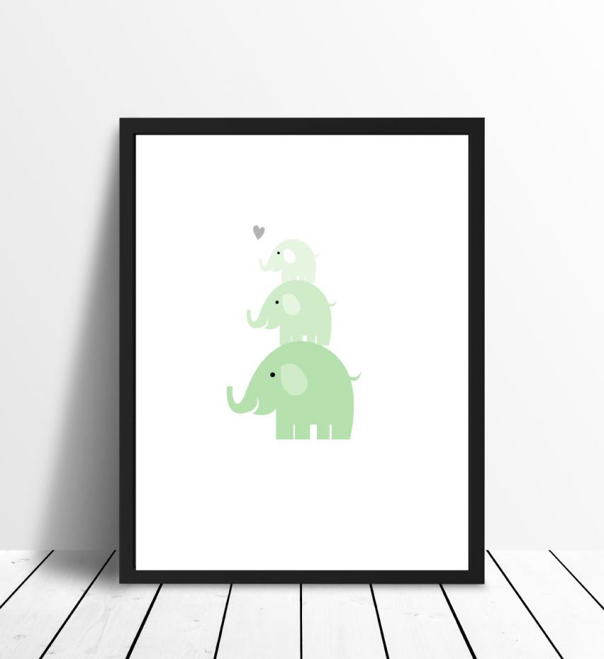 Elefant Triss - Mintgrn Poster