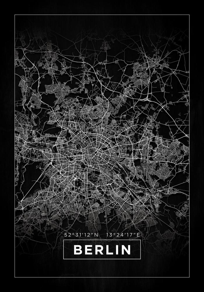 Map - Berlin - Black Poster
