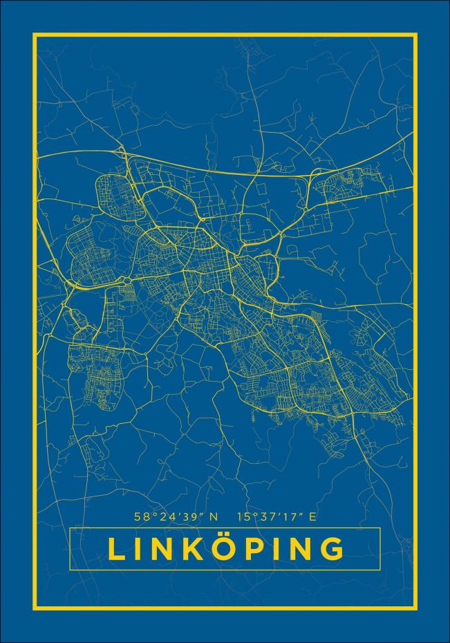 Karta - Linkping - Bl Poster
