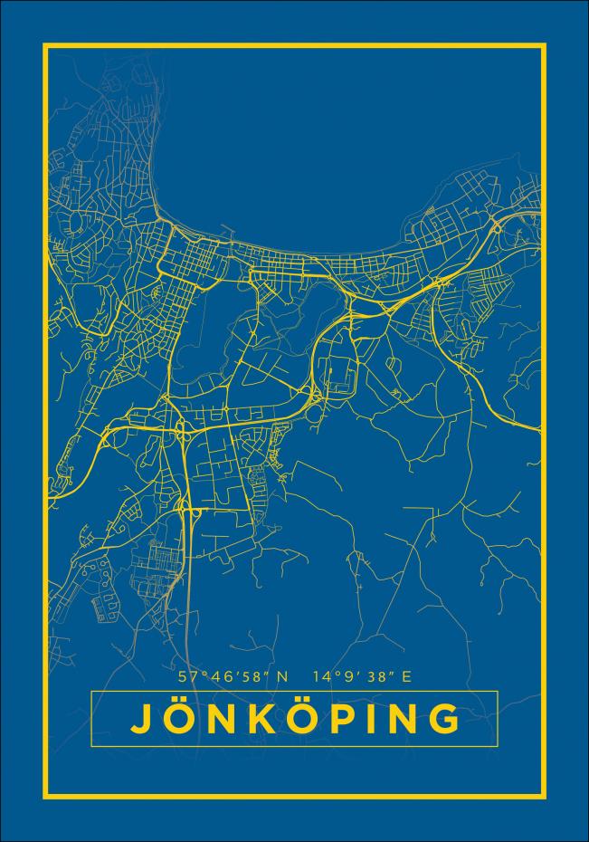 Karta - Jnkping - Bl Poster