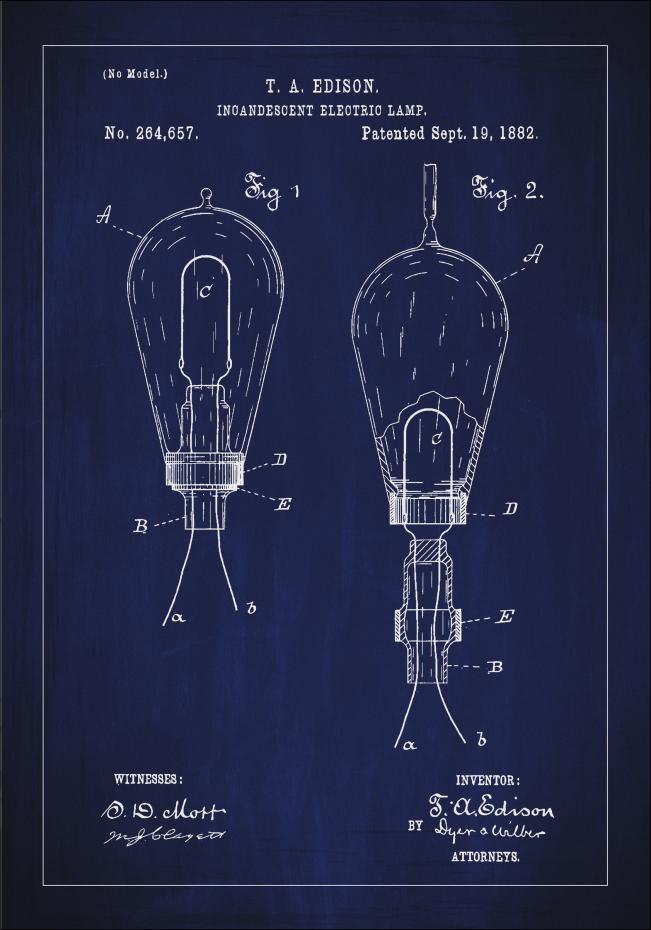 Patentritning - Gldlampa A - Bl Poster
