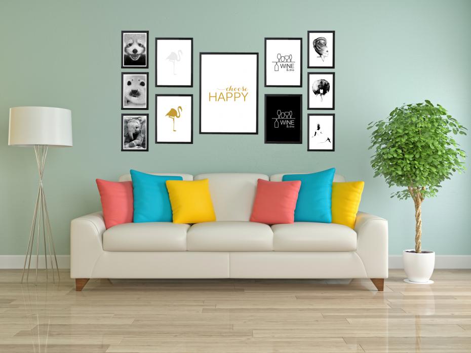 Choose happy - Guld Poster