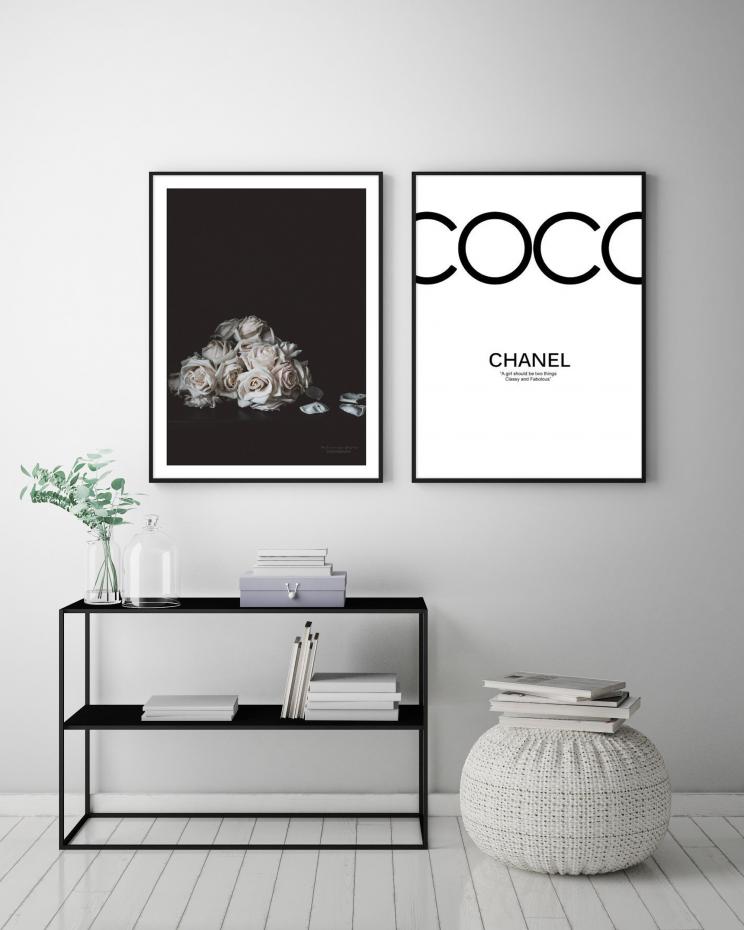 Coco Chanel Black Poster