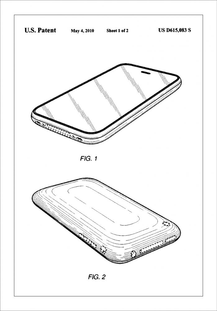 Patent Print - iPhone I - White Poster